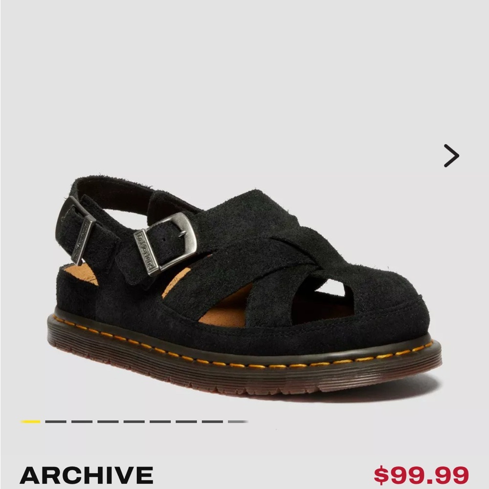 Dr. Martens Black Suede Sandals